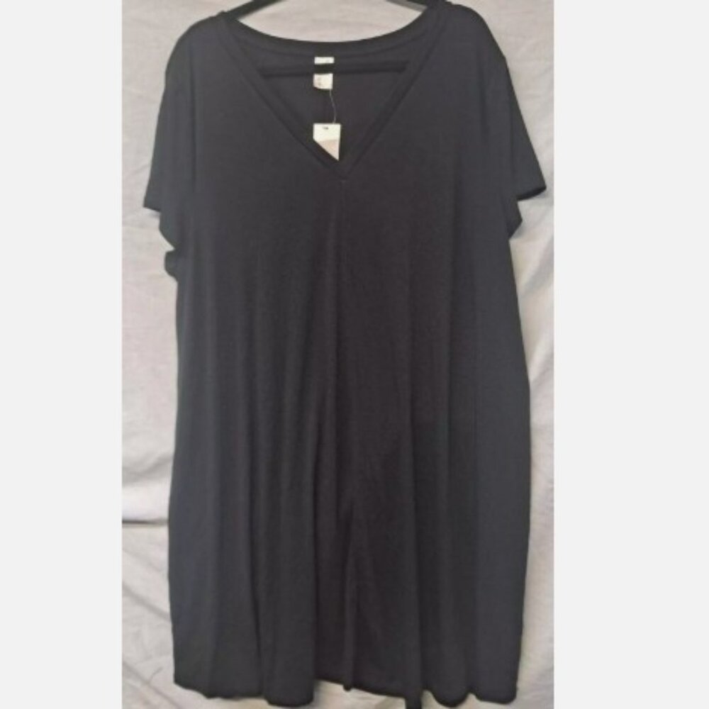 West Loop Dress Women's XXL Black, Short Sleeve, V-Neck, Knee length